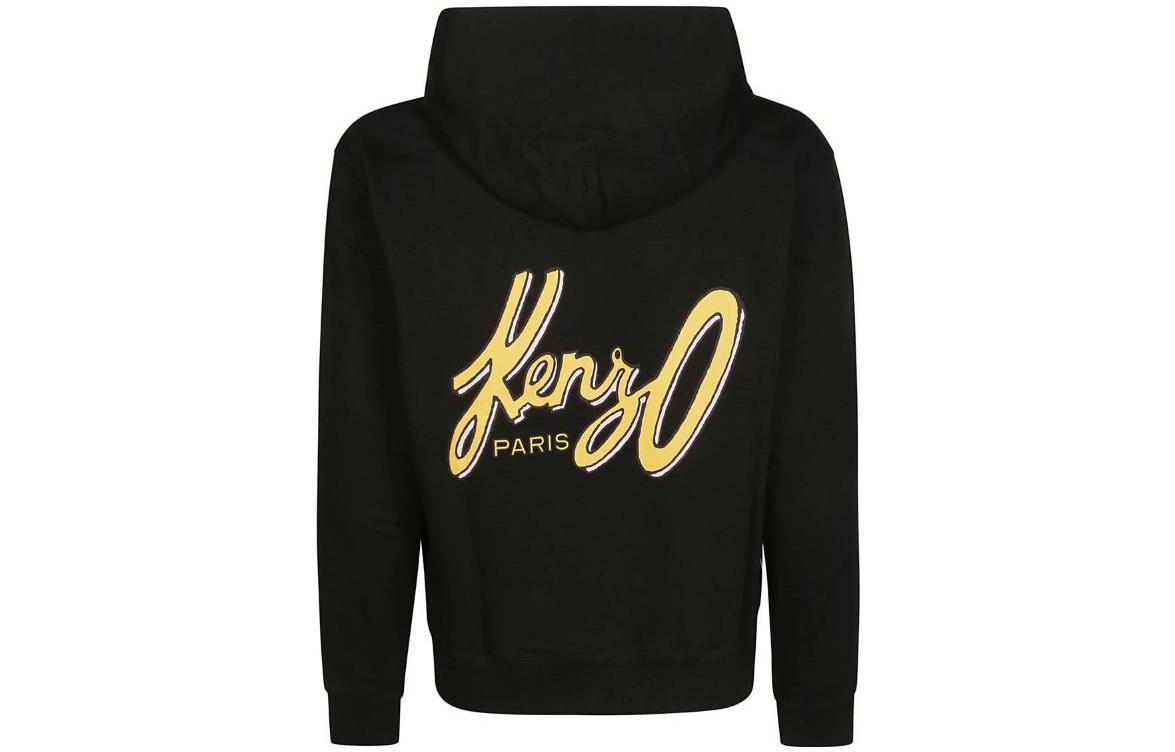 KENZO  Black Hoodie with Logo Lettering Print. FD65SW0874MFA0699J 圖 3