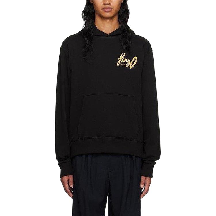 KENZO  Black Hoodie with Logo Lettering Print. FD65SW0874MFA0699J 圖 4