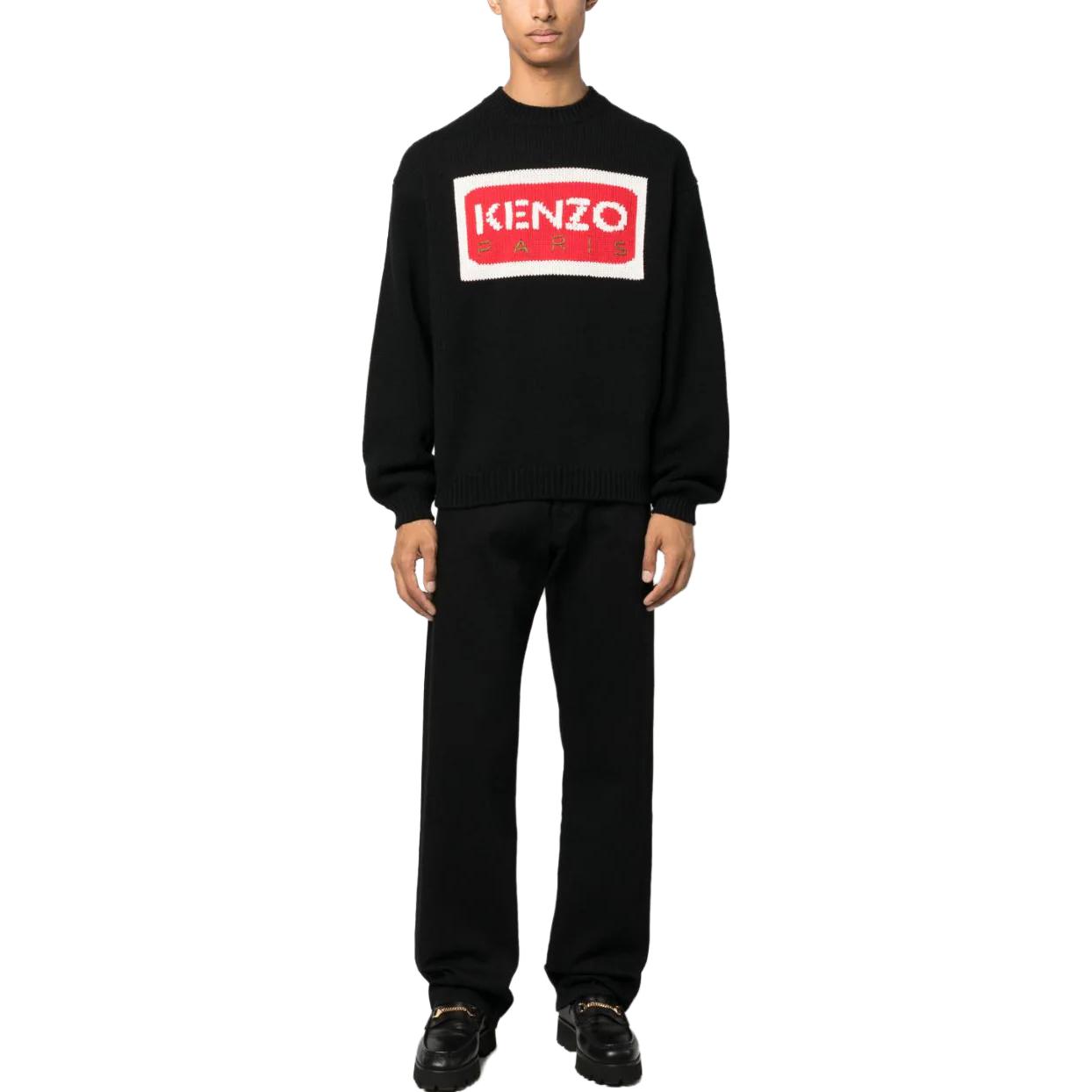 KENZO  Black Knit Sweater with Logo Print. FD65PU4263LA-99J 圖 4