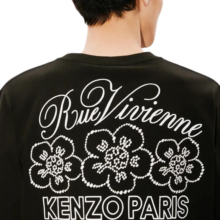 Sizing 겐조 블랙 레터 프린트 크루넥 루즈핏 티셔츠 SS24. FE65TS2984SI-99J