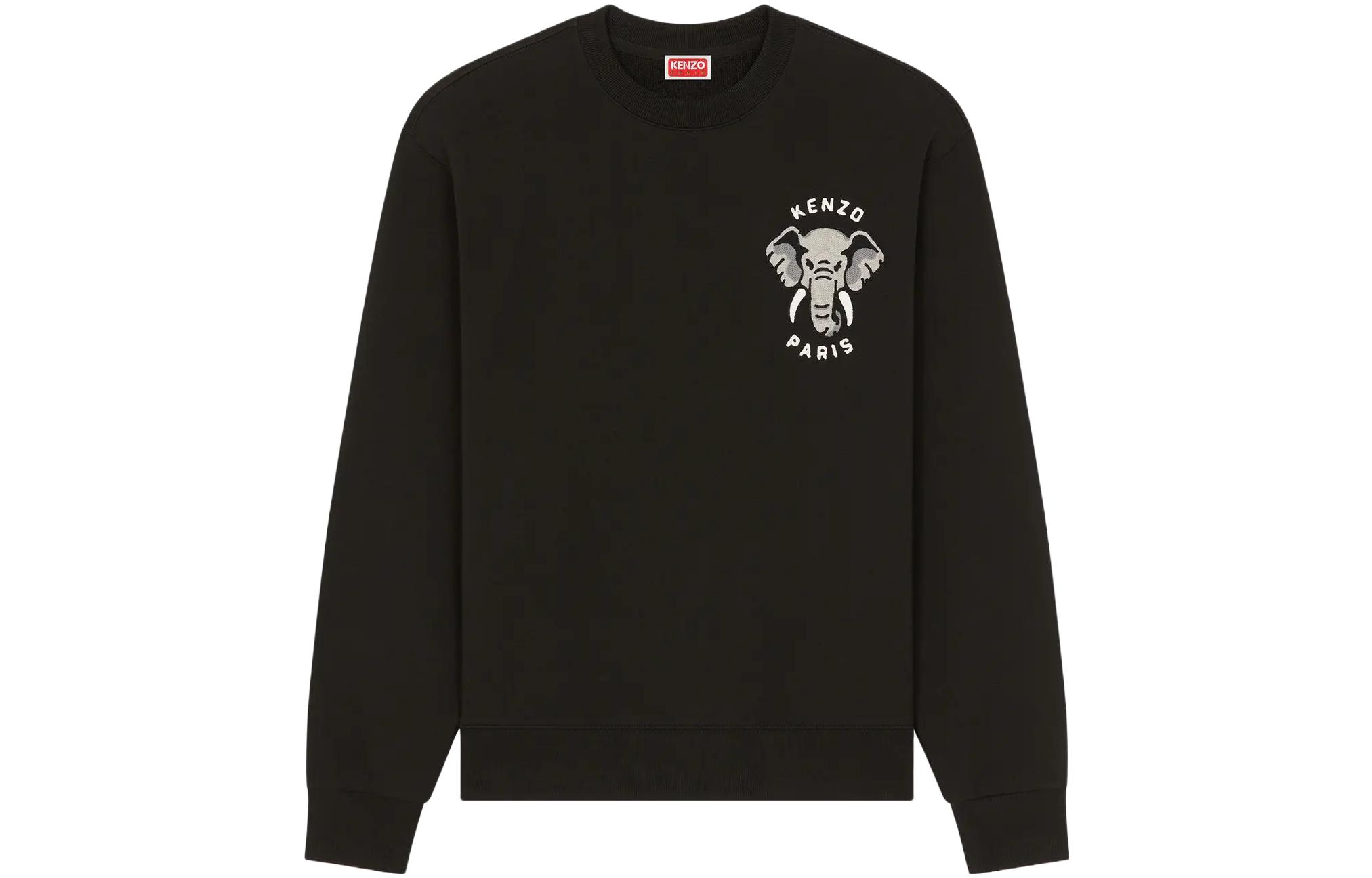 KENZO  Black Logo Graphic Crewneck Long-Sleeve Sweatshirt FE55SW1874MF-99