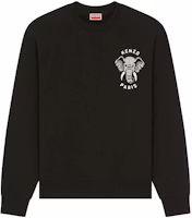 KENZO Black Logo Graphic Crewneck Long-Sleeve Sweatshirt FE55SW1874MF-99 KENZO Black Logo Graphic Crewneck Long-Sleeve Sweatshirt FE55SW1874MF-99
