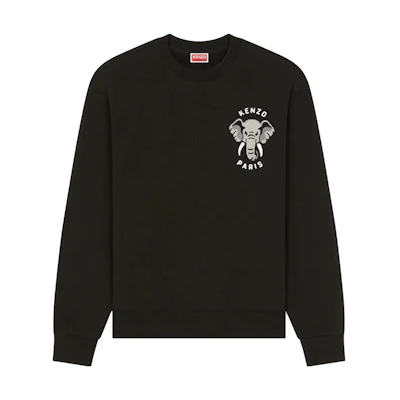 KENZO Black Logo Graphic Crewneck Long-Sleeve Sweatshirt FE55SW1874MF-99