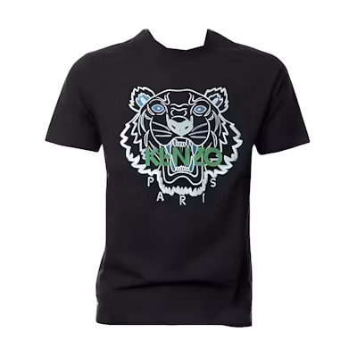 KENZO Black Logo Letter Print Casual Short-Sleeve T-Shirt FD65TS0114SY-99J
