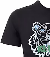 Shop KENZO 黑色Logo字母印花休闲短袖T恤 FD65TS0114SY-99J