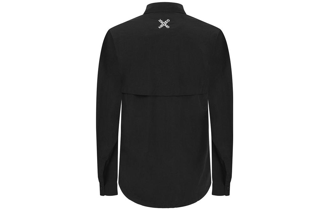 Lookbook KENZO  Black Long-Sleeve Polo Shirt with Logo Print. FA65CH5209CO-99