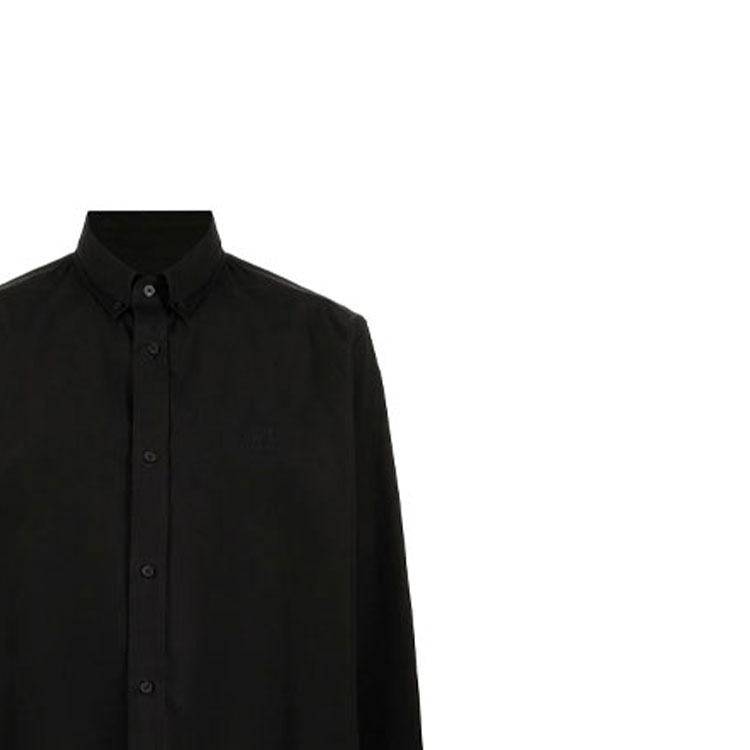 Sizing KENZO Kemeja Lengan Panjang Hitam dengan Logo. FB65CH4001LH-99