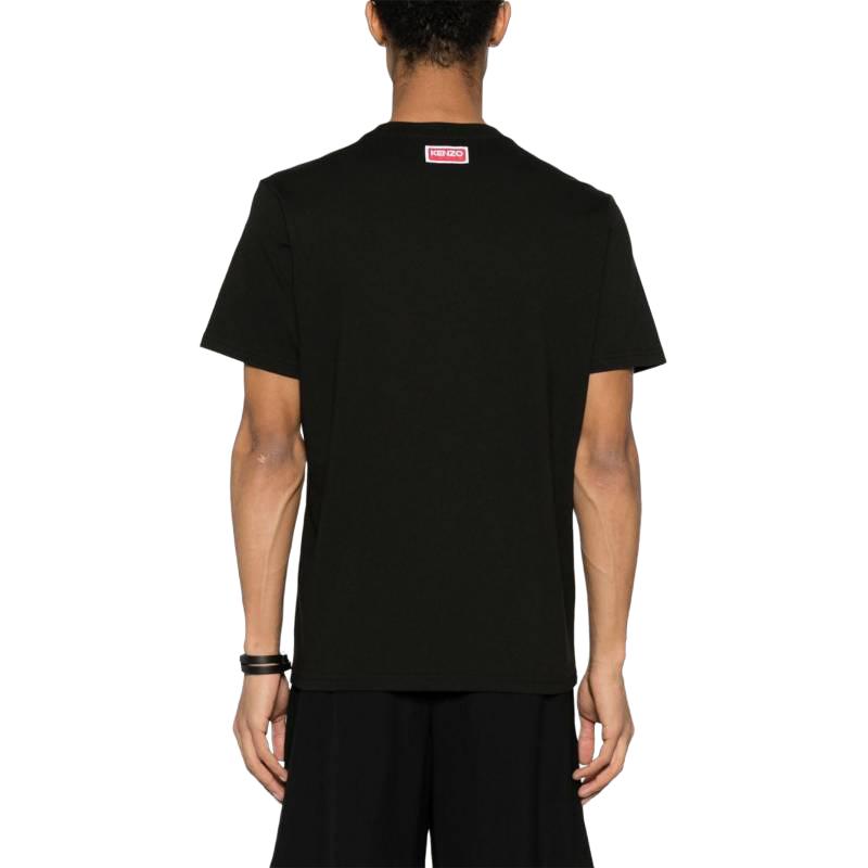 Shop Camiseta Negra Kenzo Holgada Cuello Redondo con Bordado de Logo. FE55TS1864SG-99J