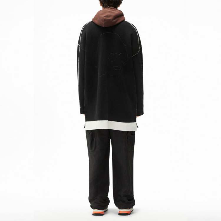 KENZO  Black Oversized Reversible Wool-Blend Sweater. FB65MPU063RN-99 圖 7