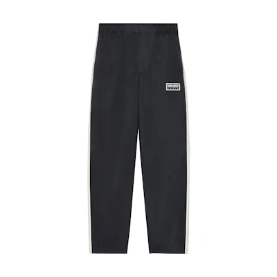 KENZO Black Relaxed Fit Logo Print Elastic Waist Pants FE55PA5049OA-99