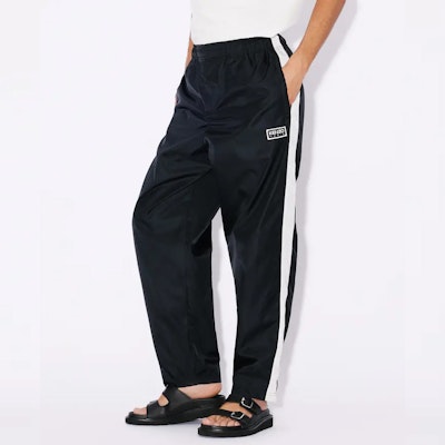 KENZO Black Relaxed Fit Logo Print Elastic Waist Pants FE55PA5049OA-99 Purchase KENZO Black Relaxed Fit Logo Print Elastic Waist Pants FE55PA5049OA-99