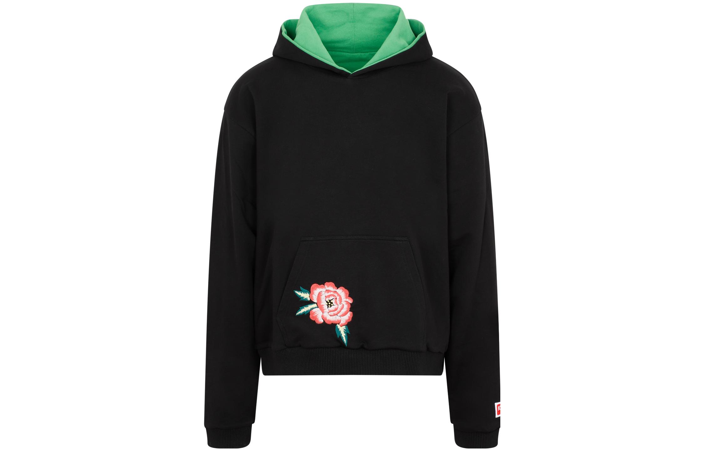 KENZO  Black Reversible Embroidered Floral Pullover Sweatshirt. FC65SW4324MF-99