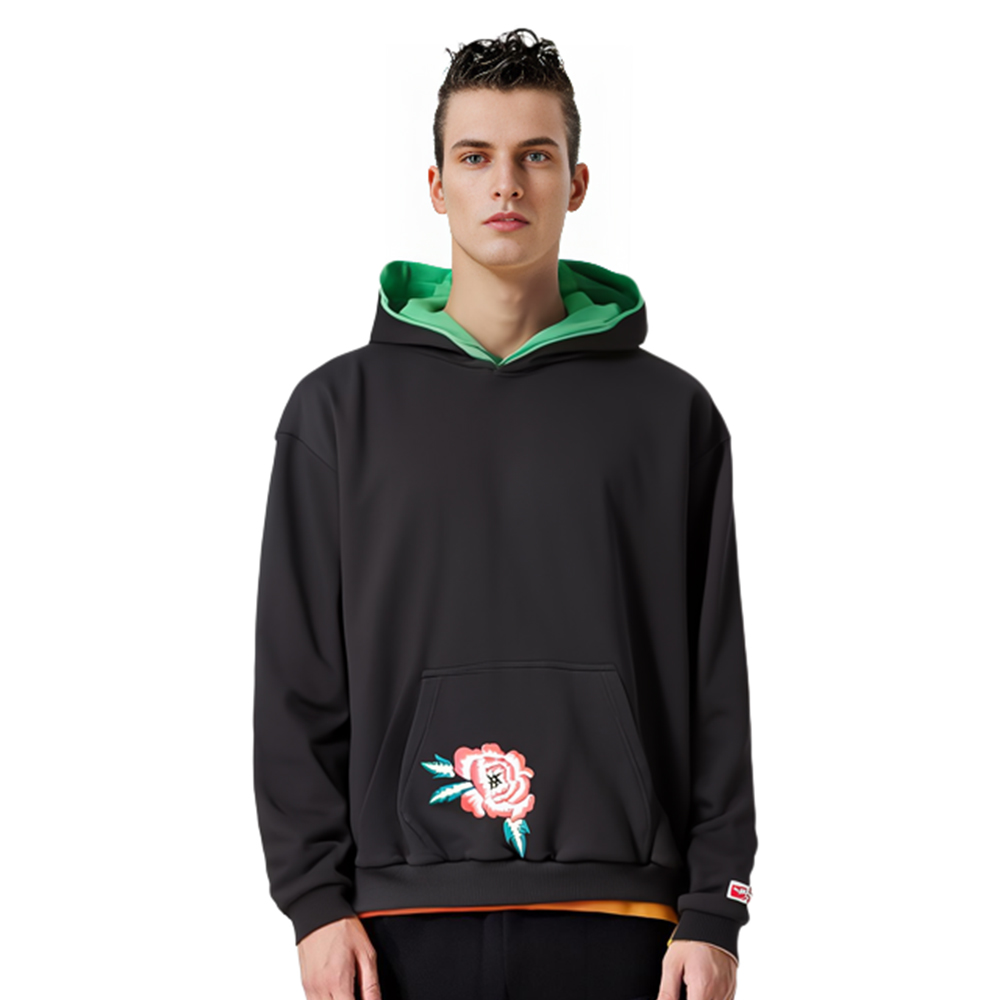 Sizing ケンゾー ブラック リバーシブル 刺繍 フローラル プルオーバー スウェットシャツ FC65SW4324MF-99