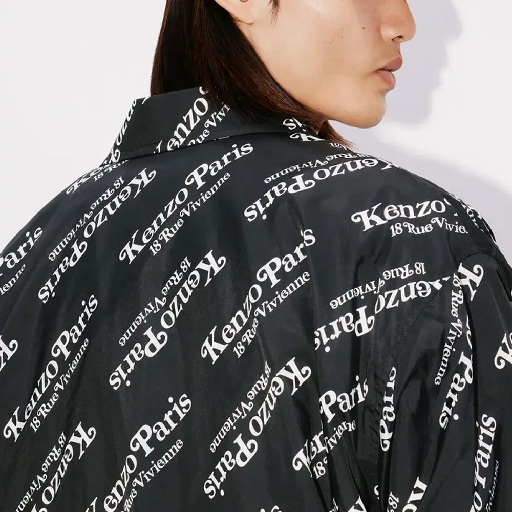 Cheap KENZO  Black Short Logo Print Hooded Jacket. FE55BL1639NU-99
