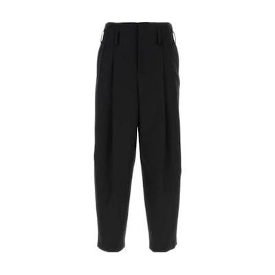 KENZO Black Solid Color Loose Fit Casual Zipper Pants FE65PA3799RD-99