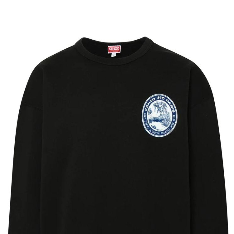 KENZO  Black Solid Crewneck Pullover Long-Sleeve Sweatshirt FD65SW0954MB-99J 圖 5