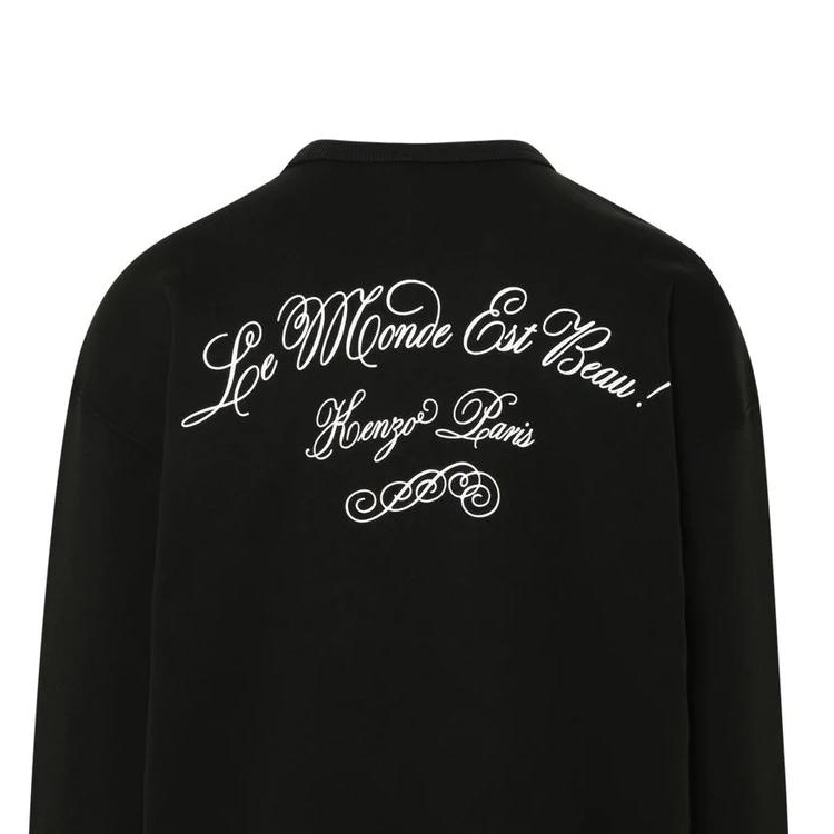 KENZO  Black Solid Crewneck Pullover Long-Sleeve Sweatshirt FD65SW0954MB-99J 圖 7