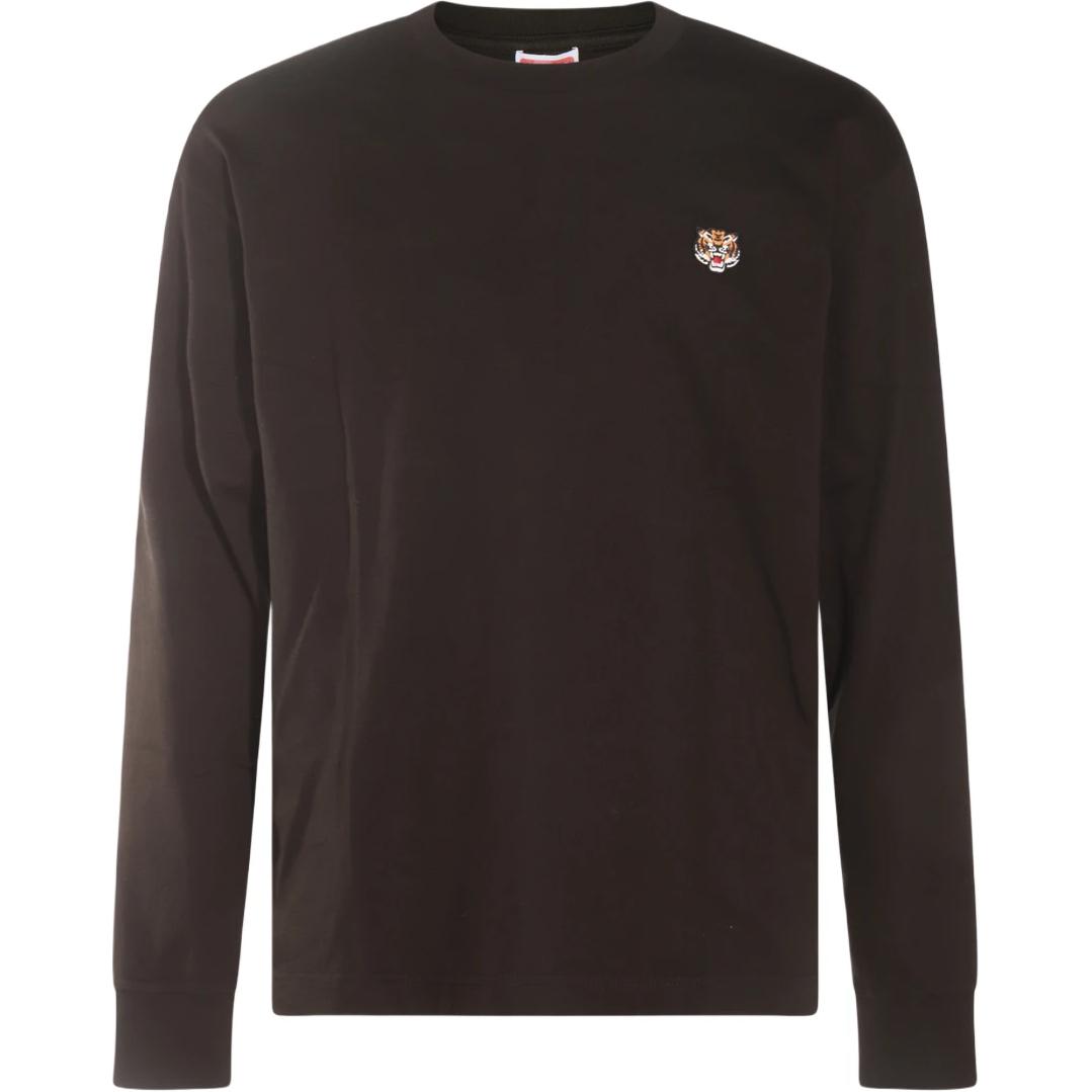 KENZO  Black Solid Logo Crewneck Long-Sleeve Sweatshirt FE55TS1994SG-99