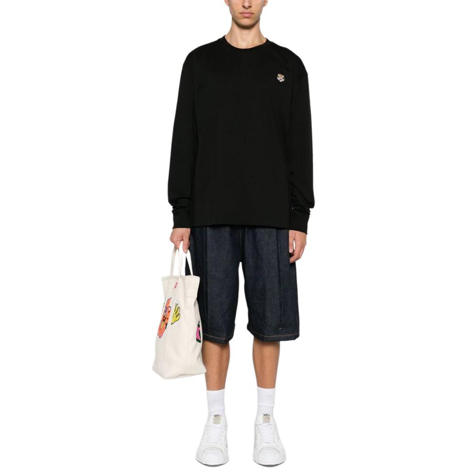 Purchase KENZO Baju Peluh Hitam Logo Solid Lengan Panjang Crewneck FE55TS1994SG-99