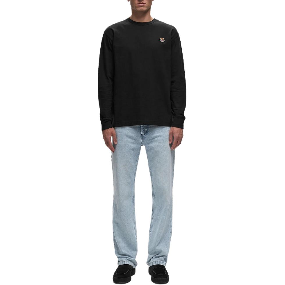 Details for KENZO Baju Peluh Hitam Logo Solid Lengan Panjang Crewneck FE55TS1994SG-99