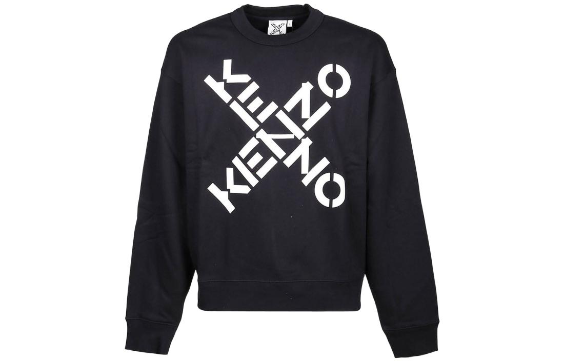 Order KENZO Sweatshirt Hitam dengan Logo Panah Terbaru. 5SW5214MS-99