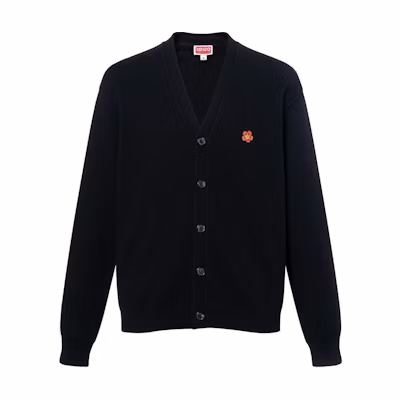 KENZO Black V-Neck Boke Embroidered Sweater FD65CA4183LC99J