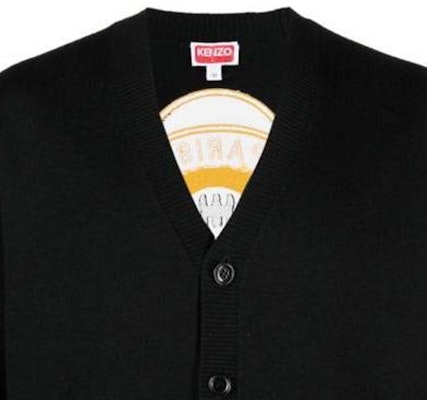 겐조 블랙 브이넥 버튼업 니트 가디건 드롭 숄더. FD65CA4163BB-99J Details for 겐조 블랙 브이넥 버튼업 니트 가디건 드롭 숄더. FD65CA4163BB-99J