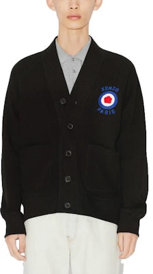 겐조 블랙 브이넥 로고 패턴 니트 가디건. FD65SW0664WB-99 Shop 겐조 블랙 브이넥 로고 패턴 니트 가디건. FD65SW0664WB-99