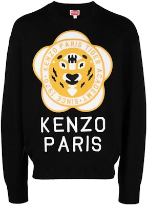 KENZO ブラック ウールコットン混 長袖セーター FD65PU4293BB-99J Buy KENZO ブラック ウールコットン混 長袖セーター FD65PU4293BB-99J