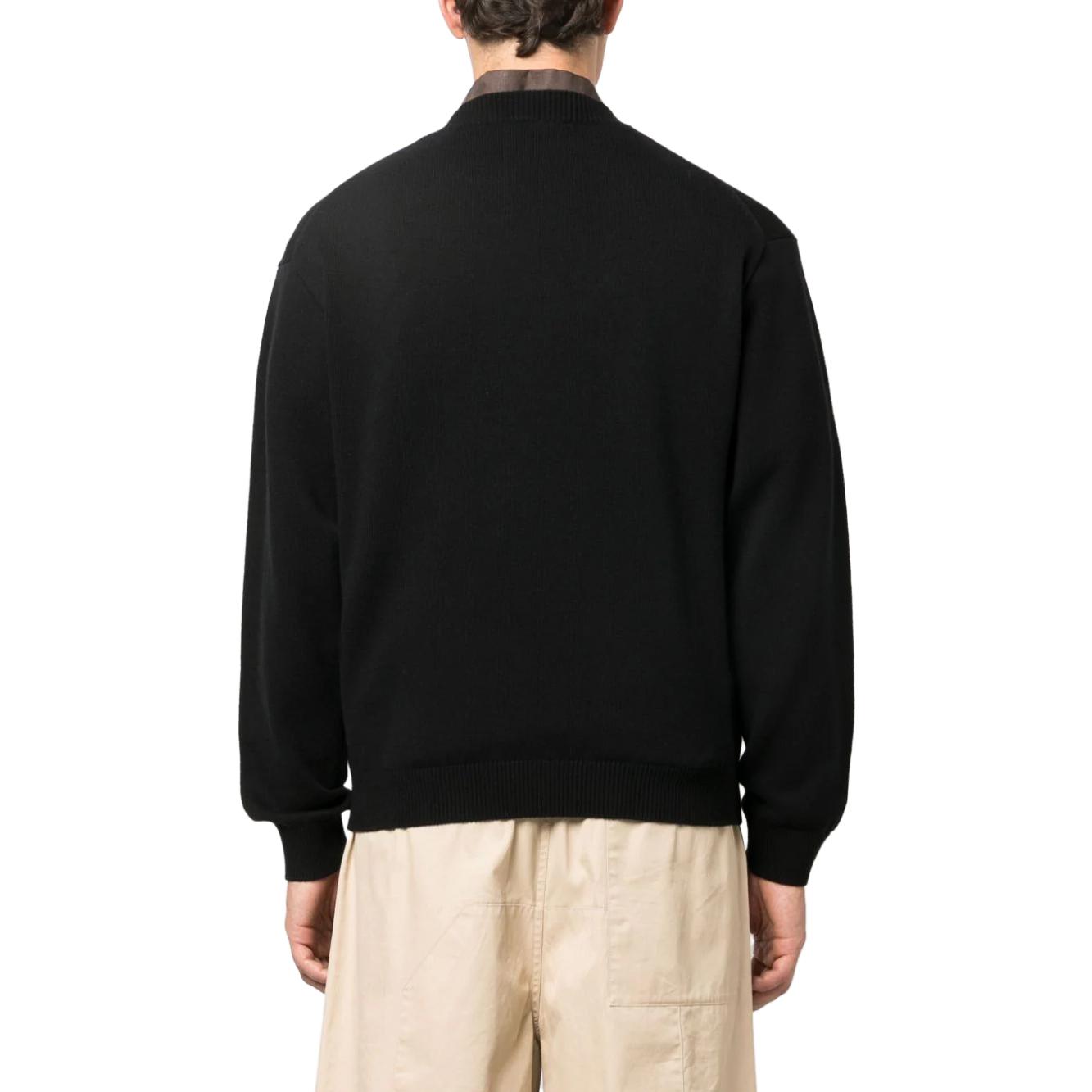 Shop KENZO ブラック ウールコットン混 長袖セーター FD65PU4293BB-99J