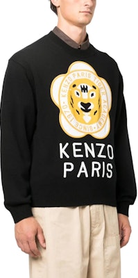 KENZO ブラック ウールコットン混 長袖セーター FD65PU4293BB-99J Purchase KENZO ブラック ウールコットン混 長袖セーター FD65PU4293BB-99J