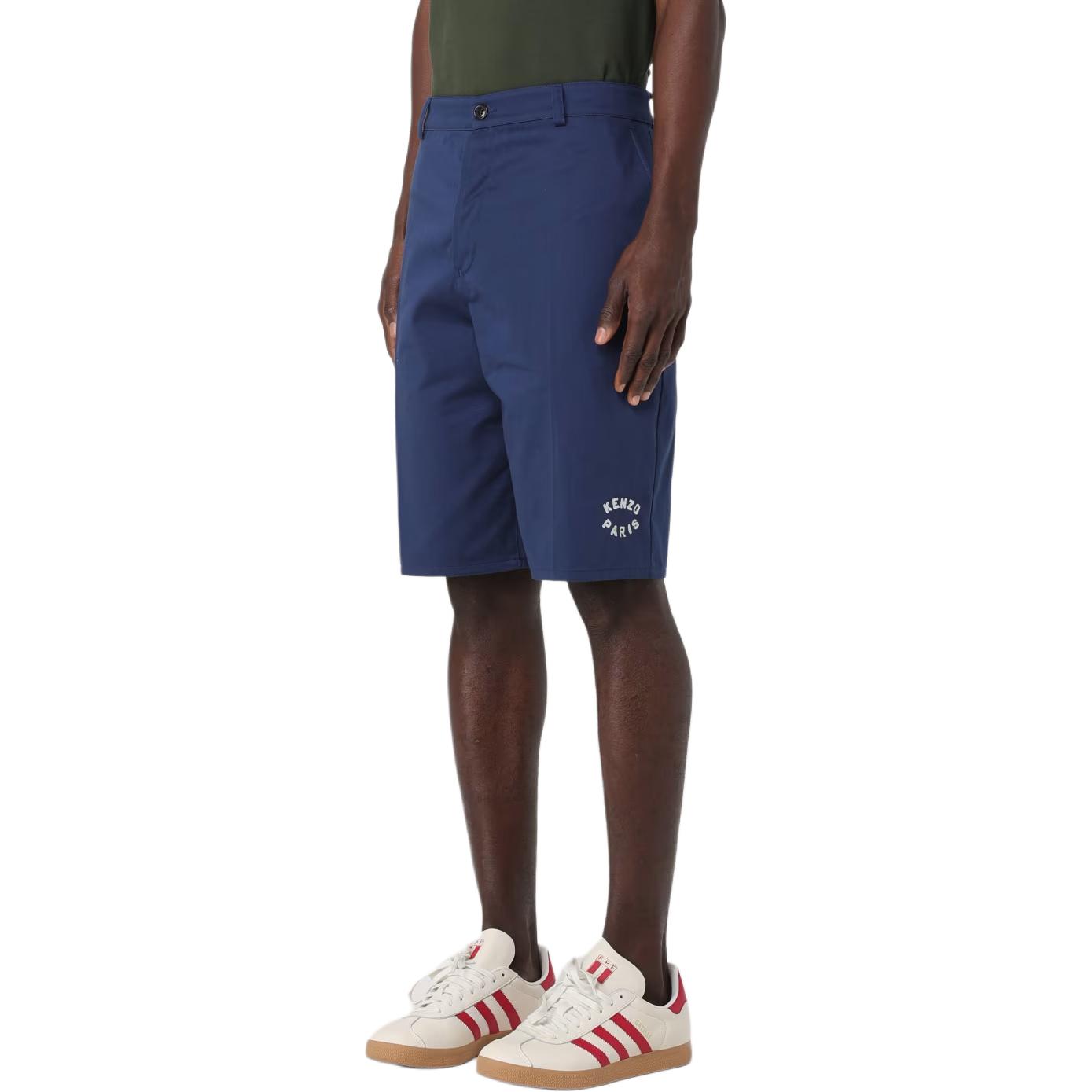 Purchase KENZO  Blue Casual Zip-Fly Shorts with Letter Print. PFD65SH2149CA-77