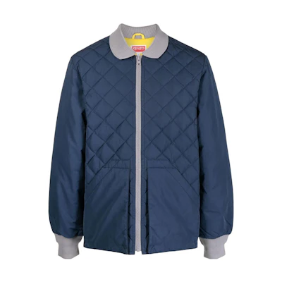 KENZO Blue Colorblock Zip-Up Cotton Jacket FC65BL1289NE-77