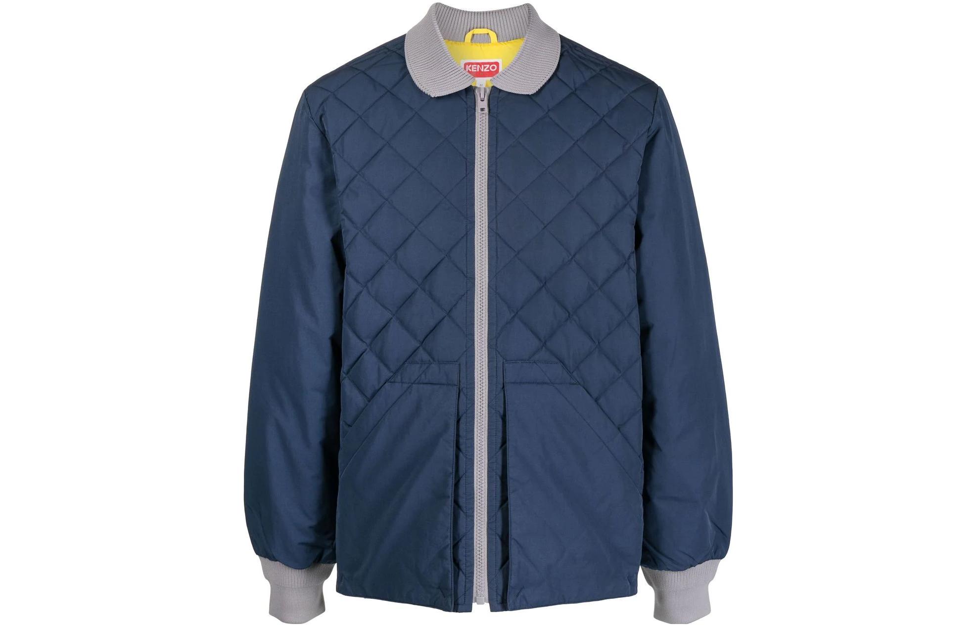 Order KENZO  Blue Colorblock Zip-Up Cotton Jacket FC65BL1289NE-77