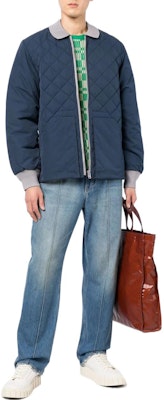 KENZO Blue Colorblock Zip-Up Cotton Jacket FC65BL1289NE-77 Lookbook KENZO Blue Colorblock Zip-Up Cotton Jacket FC65BL1289NE-77