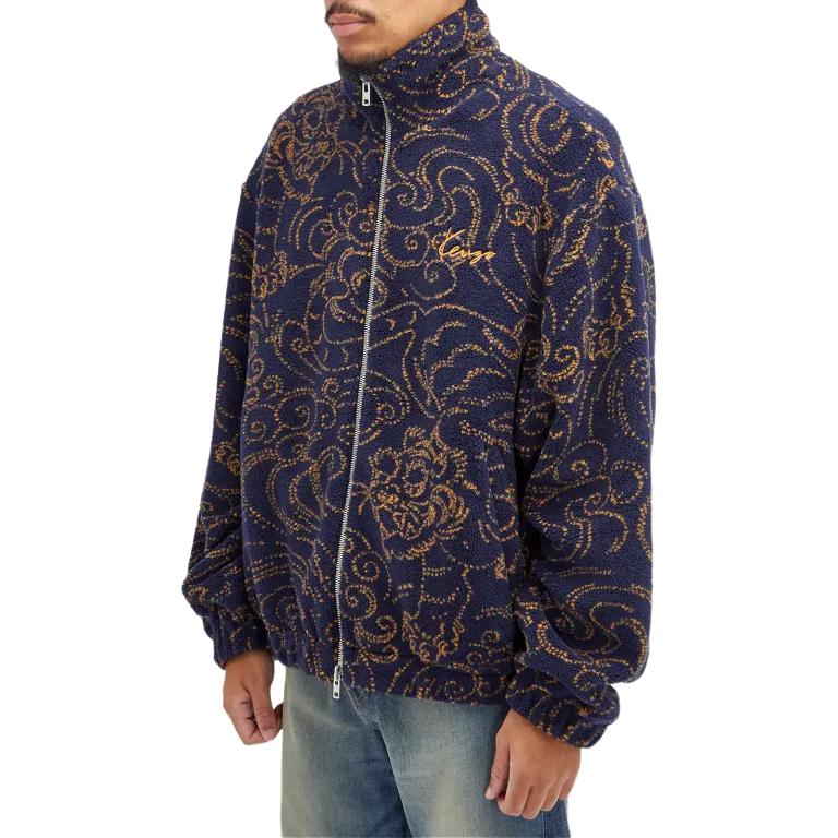 KENZO  Blue High-Neck Line Zip Logo Long-Sleeve Jacket. FE65BL2094FB-79 圖 5