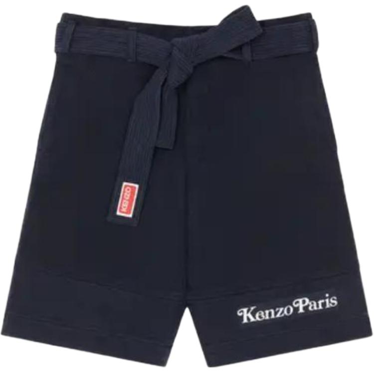 KENZO  Blue Letter Print Drawstring Casual Shorts. FE55SH2379OS-77