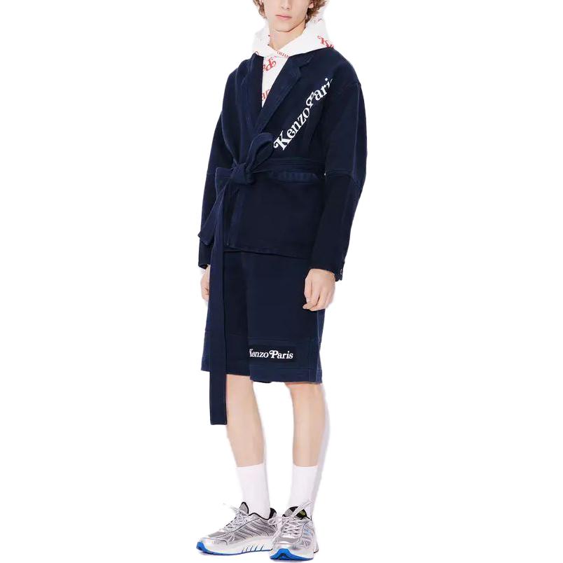 Details for KENZO  Blue Letter Print Drawstring Casual Shorts. FE55SH2379OS-77