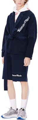 KENZO Blue Letter Print Drawstring Casual Shorts. FE55SH2379OS-77 Details for KENZO Blue Letter Print Drawstring Casual Shorts. FE55SH2379OS-77