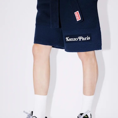 KENZO Blue Letter Print Drawstring Casual Shorts. FE55SH2379OS-77 Sizing KENZO Blue Letter Print Drawstring Casual Shorts. FE55SH2379OS-77