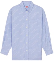 KENZO ブルー 長袖 カジュアル シャツ レタープリント入り FE55CH5079JM-64 Order KENZO ブルー 長袖 カジュアル シャツ レタープリント入り FE55CH5079JM-64