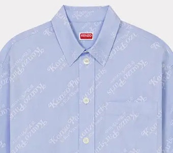 KENZO 蓝色长袖休闲衬衫字母印花款式 FE55CH5079JM-64 Shop KENZO 蓝色长袖休闲衬衫字母印花款式 FE55CH5079JM-64