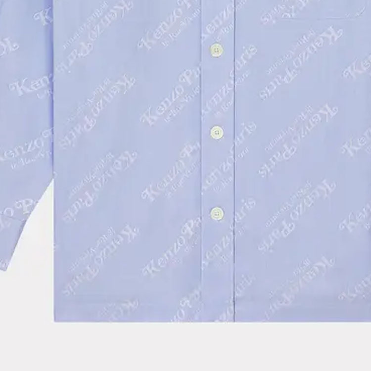 Details for KENZO Baju Kasual Lengan Panjang Biru dengan Cetakan Huruf. FE55CH5079JM-64