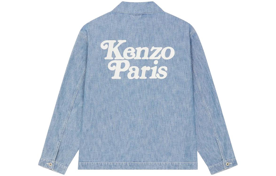 Lookbook KENZO ブルー ルーズフィット デニムジャケット Vネック ポケット付き 長袖 FE55DM1426H4-DT