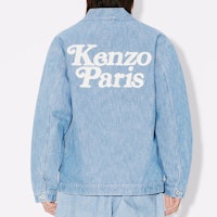 KENZO ブルー ルーズフィット デニムジャケット Vネック ポケット付き 長袖 FE55DM1426H4-DT Purchase KENZO ブルー ルーズフィット デニムジャケット Vネック ポケット付き 長袖 FE55DM1426H4-DT