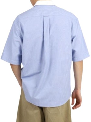 겐조 블루 반소매 슬림핏 셔츠, 턴다운 칼라 디자인. FE55CH1209LF-64 Lookbook 겐조 블루 반소매 슬림핏 셔츠, 턴다운 칼라 디자인. FE55CH1209LF-64