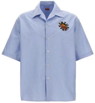 KENZO Baju-T Lengan Pendek Biru Longgar dengan Cetakan Logo. FE55CH1119LO-64 Order KENZO Baju-T Lengan Pendek Biru Longgar dengan Cetakan Logo. FE55CH1119LO-64