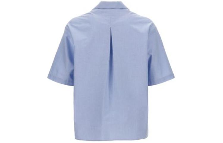 Lookbook KENZO Baju-T Lengan Pendek Biru Longgar dengan Cetakan Logo. FE55CH1119LO-64