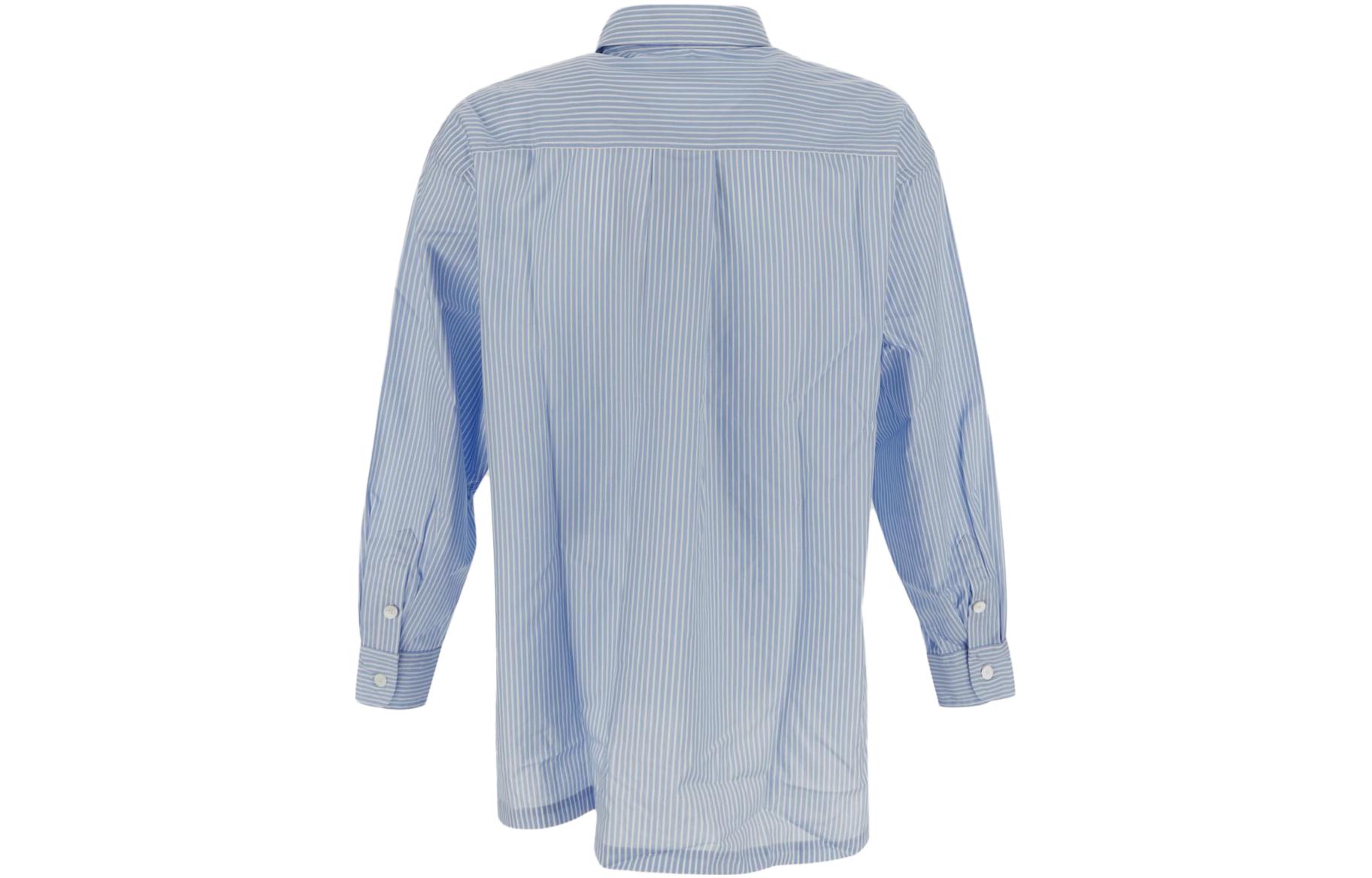 Lookbook KENZO 蓝色条纹徽标翻领长袖衬衫 FD65CH5109LM-64