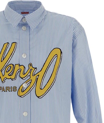 KENZO 蓝色条纹徽标翻领长袖衬衫 FD65CH5109LM-64 Purchase KENZO 蓝色条纹徽标翻领长袖衬衫 FD65CH5109LM-64
